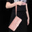 For Samsung Galaxy S24 Stand Case with Strap PU Leather Wallet Phone Cover S Shape Stitching Design - Rose Gold - 4