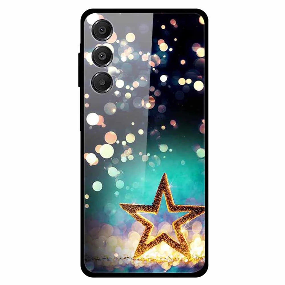 For Samsung Galaxy A16 5G / A16 4G Case Anti Drop PC + Tempered Glass + TPU Phone Cover Pattern Printing - Shining Star - 1