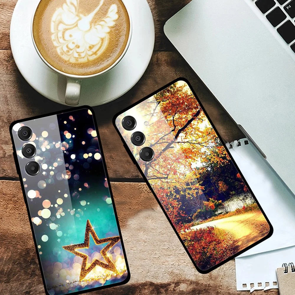 For Samsung Galaxy A16 5G / A16 4G Case Anti Drop PC + Tempered Glass + TPU Phone Cover Pattern Printing - Shining Star - 2
