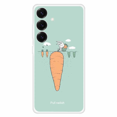 For Samsung Galaxy S25+ Case Pattern Printing Anti-Drop TPU Phone Back Cover - Radish and Rabbit - 1