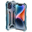 R-JUST Mechanical Armor Metal Phone Shell for iPhone 14 Plus Hollow Design Case Anti-Fall Shockproof Phone Shell - Blue - 1