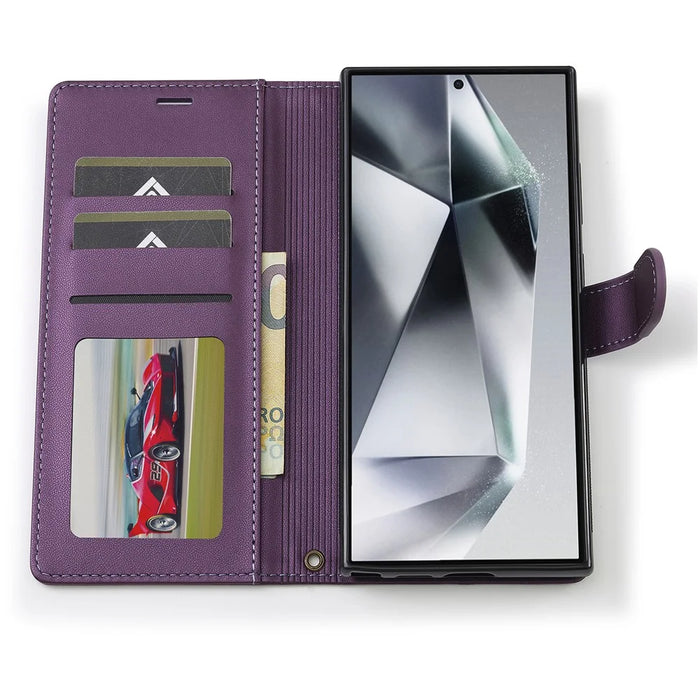 LC.IMEEKE L2 Series for Samsung Galaxy S25 Ultra Case PU Leather Wallet Detachable Magnetic Phone Cover - Purple - 3