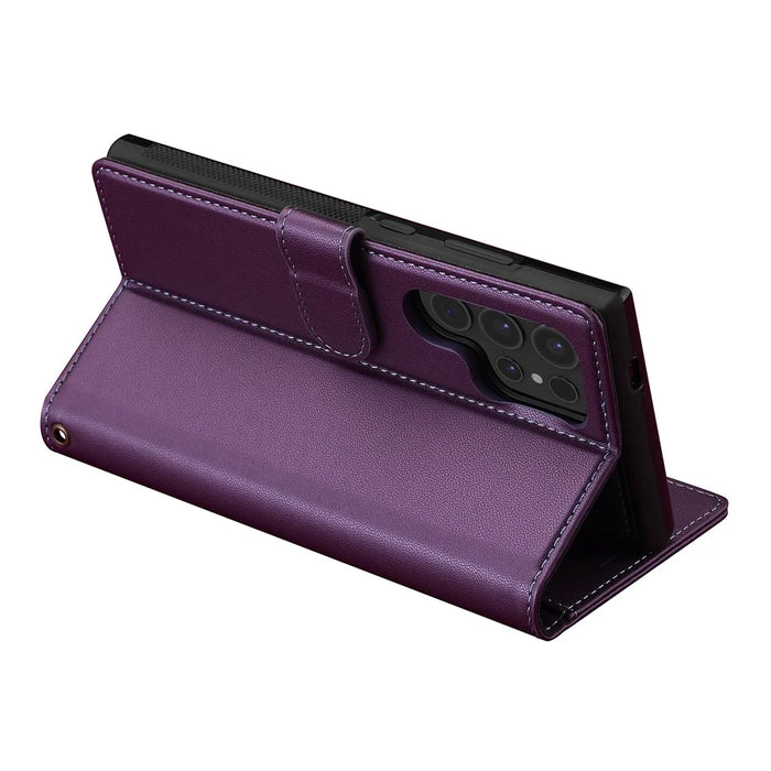 LC.IMEEKE L2 Series for Samsung Galaxy S25 Ultra Case PU Leather Wallet Detachable Magnetic Phone Cover - Purple - 5