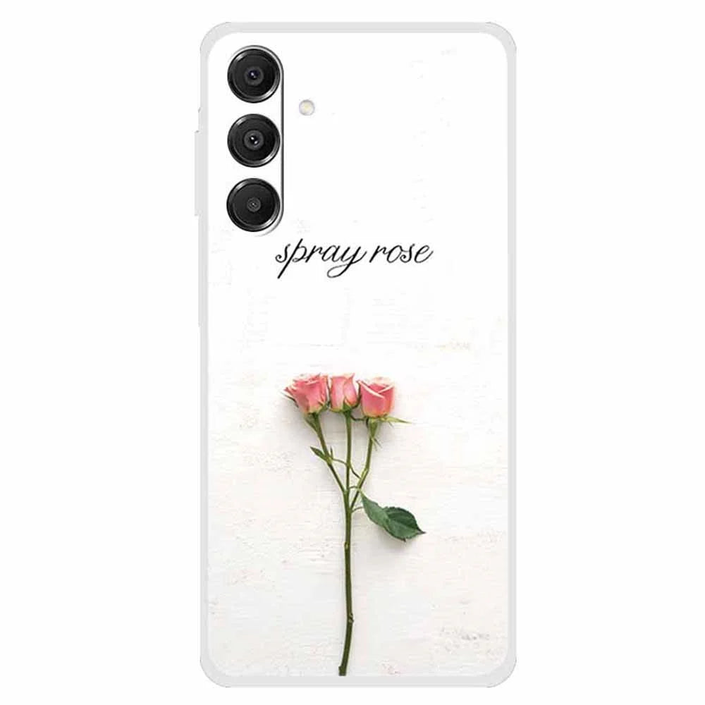 For Samsung Galaxy A16 5G / A16 4G Case Protective Soft TPU Phone Cover Pattern Printing - Three Flowers - 1