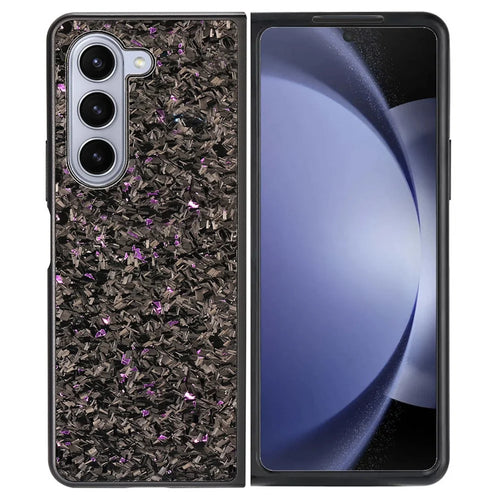 For Samsung Galaxy Z Fold6 5G Case Forged Texture Aramid Fiber + TPU Anti-Slip Phone Cover - Purple - 1
