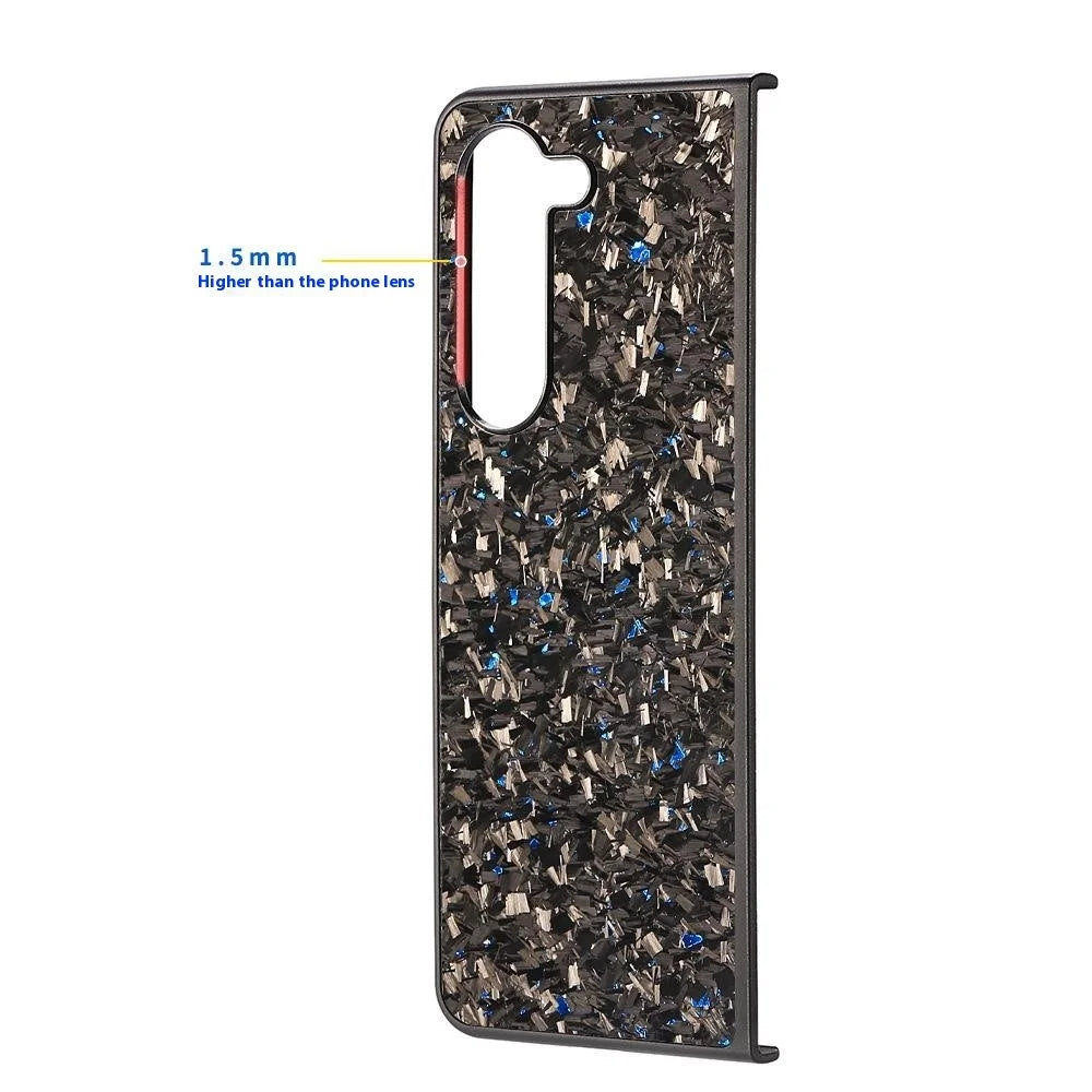 For Samsung Galaxy Z Fold5 5G Case Forged Texture Aramid Fiber + TPU Anti-Slip Phone Cover - Purple - 5