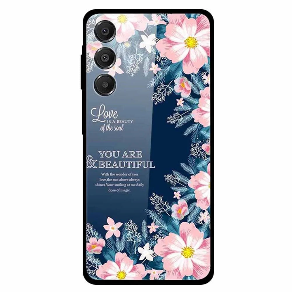 For Samsung Galaxy A16 5G / A16 4G Case Anti-Scratch Tempered Glass Pattern Phone Cover - Artistic Flowers - 1