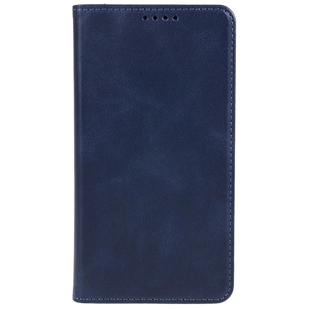 For Nothing Phone (3a) Pro Case Strong Magnetic PU Leather Phone Cover Calf Texture - Blue - 6