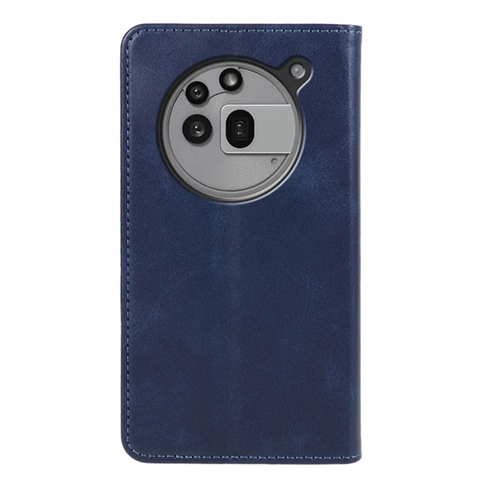 For Nothing Phone (3a) Pro Case Strong Magnetic PU Leather Phone Cover Calf Texture - Blue - 7