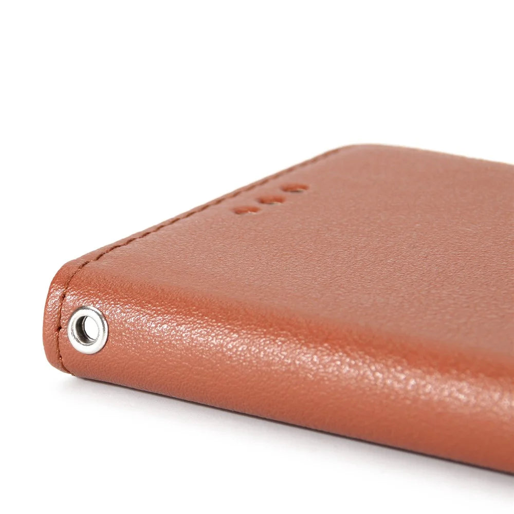 For iPhone 17e / 16e Case Wallet Stand View PU Leather Phone Cover - Brown - 6