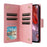 For Google Pixel 9a Case Zipper Wallet Leather Stand Phone Cover Rivet Decor - Rose Gold - 5