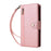 For Google Pixel 9a Case Zipper Wallet Leather Stand Phone Cover Rivet Decor - Rose Gold - 6