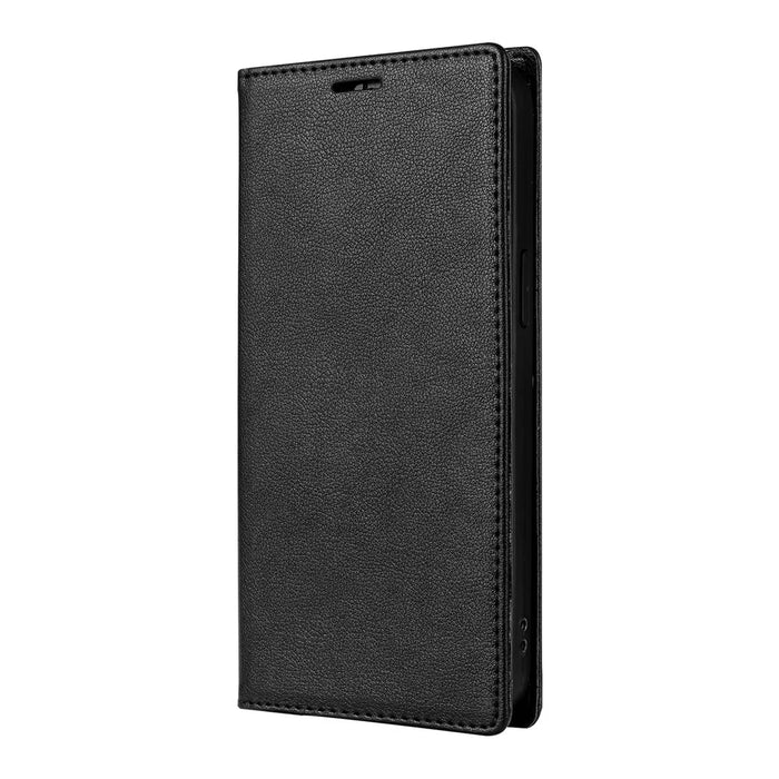 For iPhone 17e / 16e Wallet Case Magnetic Closure PU Leather Phone Cover - Black - 6