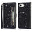 For iPhone 17e / 16e Stand Case Glitter Phone Leather Cover Zipper Pocket - Black - 1