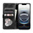 For iPhone 17e / 16e Stand Case Glitter Phone Leather Cover Zipper Pocket - Black - 3