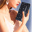 For iPhone 17e / 16e Stand Case Glitter Phone Leather Cover Zipper Pocket - Black - 5