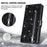 For iPhone 17e / 16e Stand Case Glitter Phone Leather Cover Zipper Pocket - Black - 7