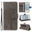 For Samsung Galaxy S25 Edge Phone Case with Stand Cat Tree Pattern Leather Wallet Mobile Cover - Grey - 1