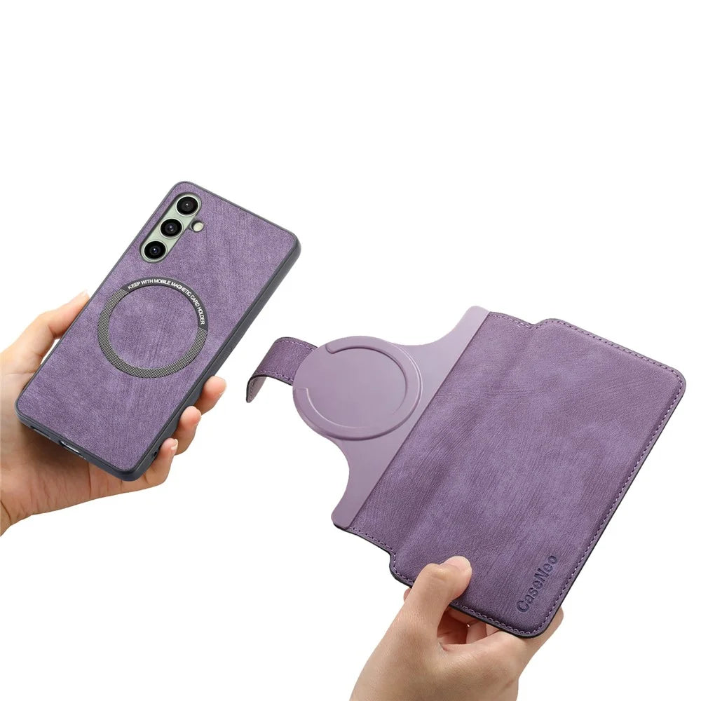 CASENEO For Samsung Galaxy A26 5G Magnetic Case  Detachable Leather Phone Wallet Cover  - Purple - 6