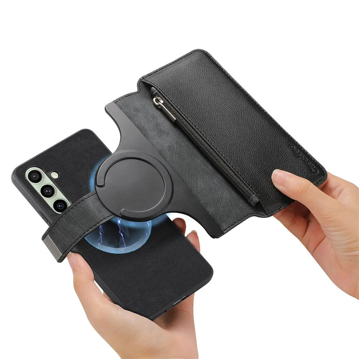 CASENEO For Samsung Galaxy A26 5G Case  MW-02 Detachable Magnetic Leather Flip Phone Cover - Black - 6