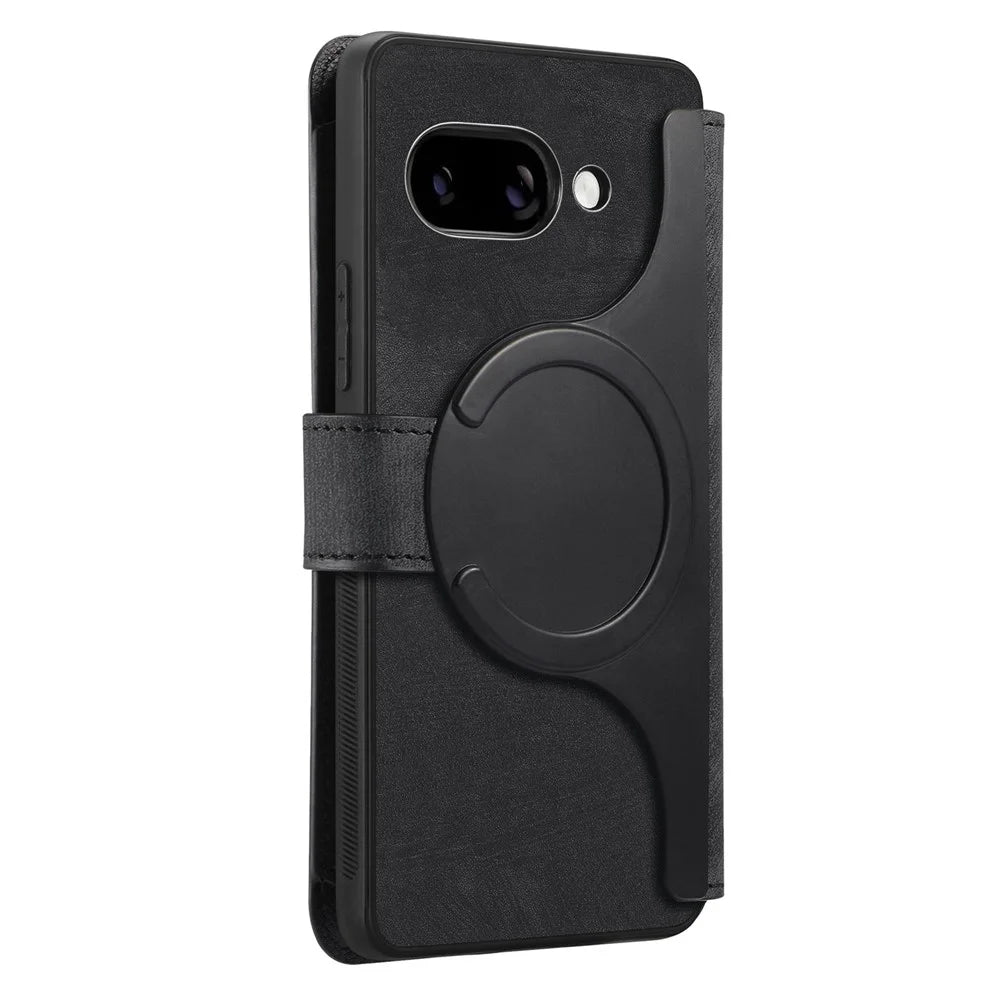 CASENEO For Google Pixel 9a Case  MW-02 Detachable Magnetic Leather Flip Phone Cover - Black - 3
