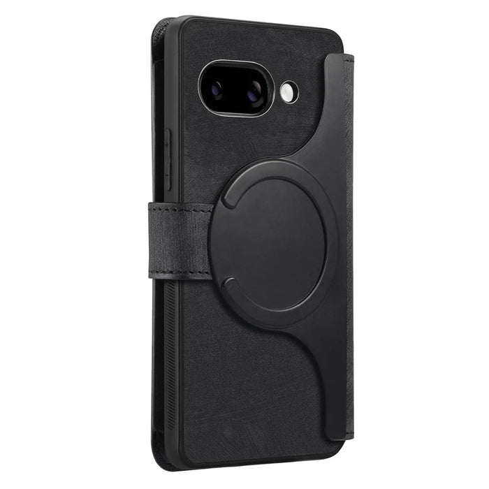 CASENEO For Google Pixel 9a Case  MW-02 Detachable Magnetic Leather Flip Phone Cover - Black - 3