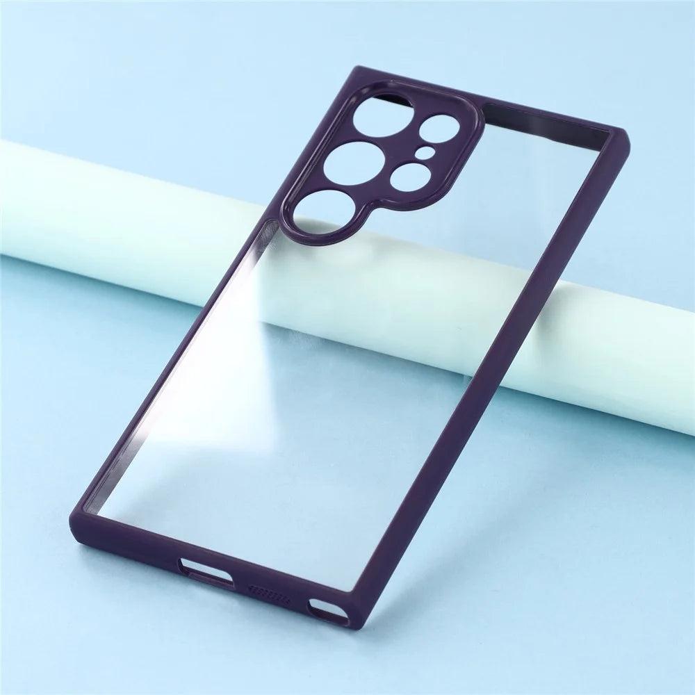 For Samsung Galaxy S23 Ultra Phone Case TPU + Acrylic Clear Back Cover - Purple - 6