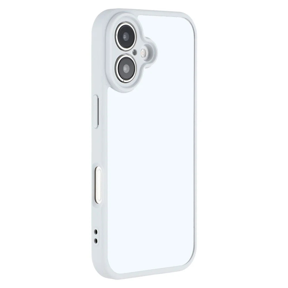 For iPhone 16 Plus Phone Case TPU + Acrylic Clear Back Cover - Grey - 1