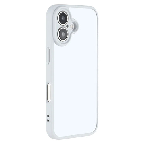For iPhone 16 Plus Phone Case TPU + Acrylic Clear Back Cover - Grey - 1