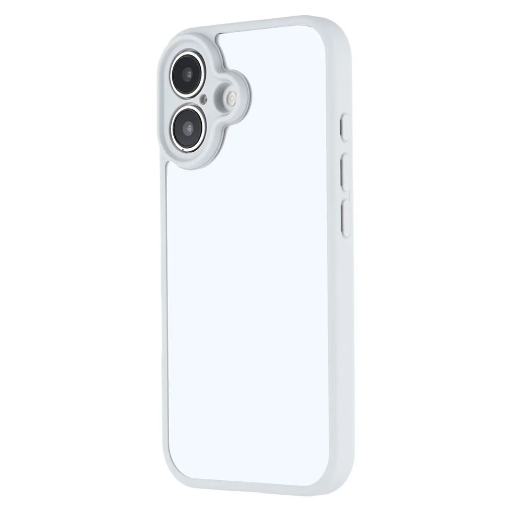 For iPhone 16 Plus Phone Case TPU + Acrylic Clear Back Cover - Grey - 4