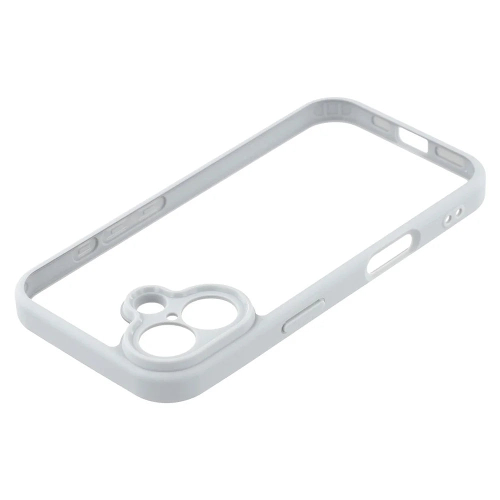 For iPhone 16 Plus Phone Case TPU + Acrylic Clear Back Cover - Grey - 5