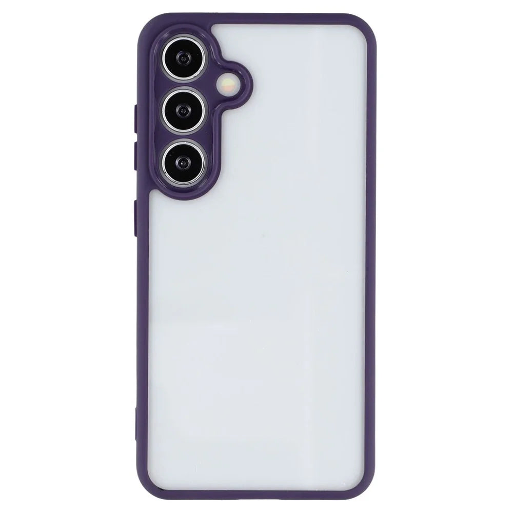 For Samsung Galaxy S25 / S24 Phone Case TPU + Acrylic Clear Back Cover - Purple - 3