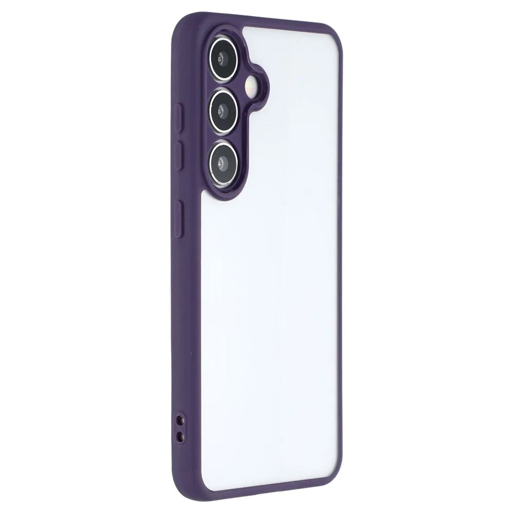 For Samsung Galaxy S24 FE Phone Case TPU + Acrylic Clear Back Cover - Purple - 1