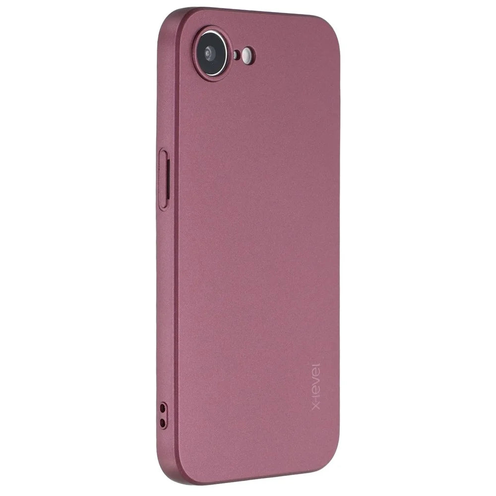 X-LEVEL Guardian Series For iPhone 17e / 16e Case Soft TPU Frosted Protective Phone Cover - Wine Red - 1