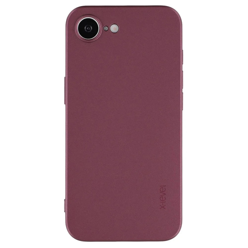 X-LEVEL Guardian Series For iPhone 17e / 16e Case Soft TPU Frosted Protective Phone Cover - Wine Red - 3