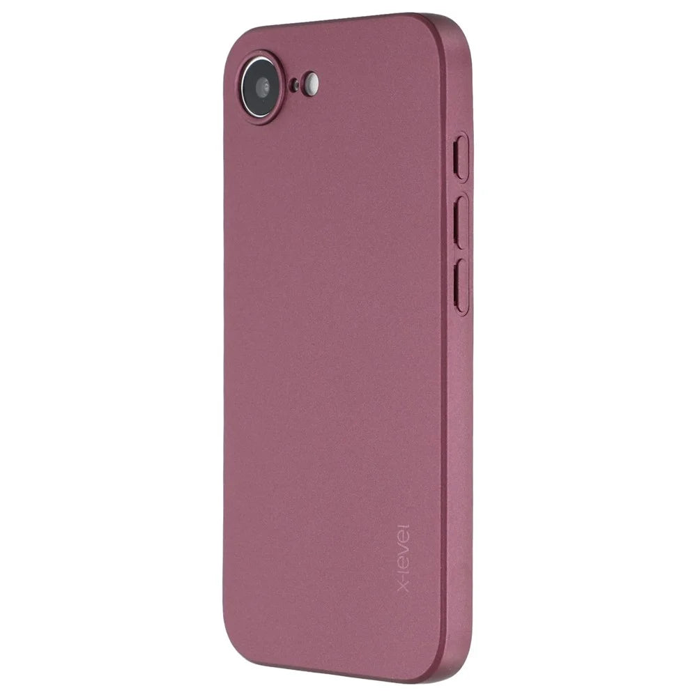 X-LEVEL Guardian Series For iPhone 17e / 16e Case Soft TPU Frosted Protective Phone Cover - Wine Red - 4