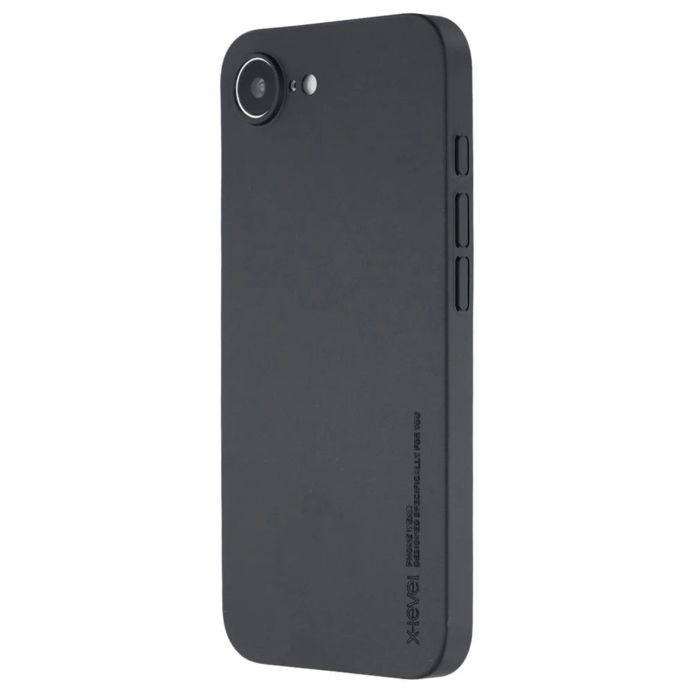 X-LEVEL For iPhone 17e / 16e Case Hard PP Matte Phone Cover 0.18mm Ultra-Thin - Black - 4