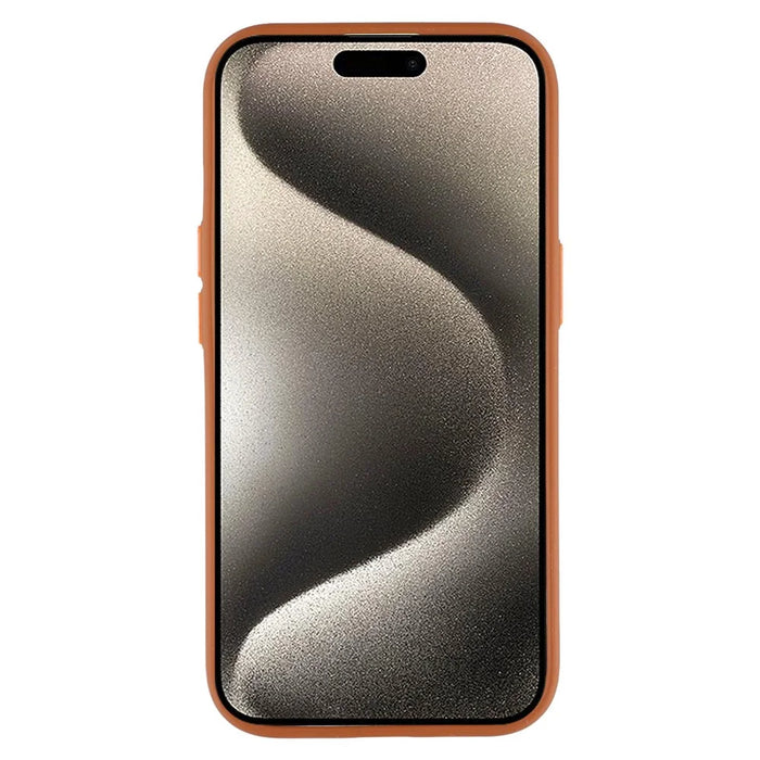 For iPhone 15 Magnetic Case Litchi Texture TPU Phone Cover Compatible with MagSafe - Brown - 2
