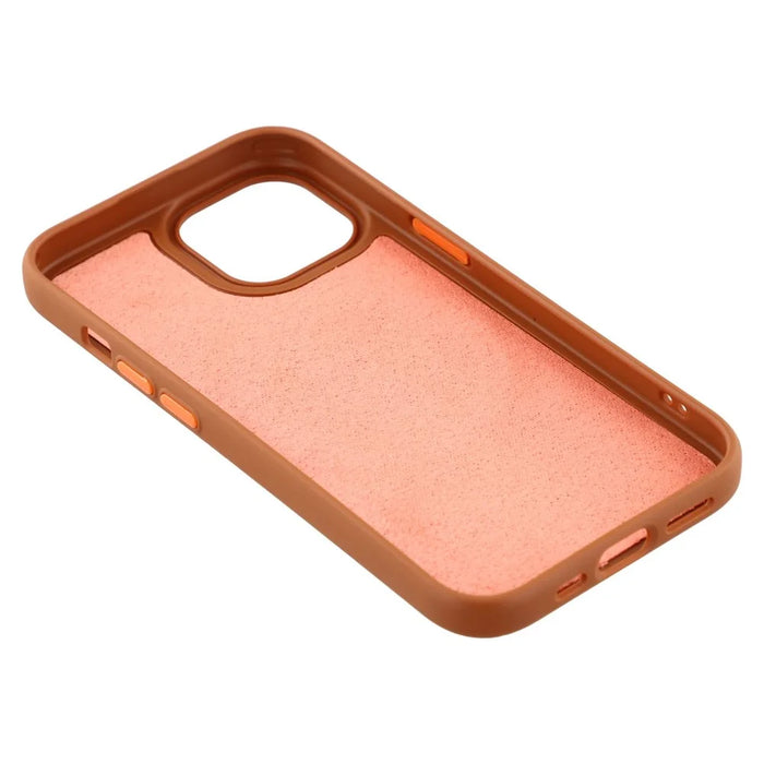 For iPhone 15 Magnetic Case Litchi Texture TPU Phone Cover Compatible with MagSafe - Brown - 6
