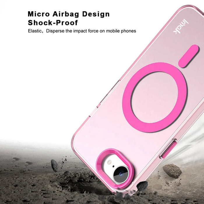 IMAK For iPhone 17e / 16e Case Magnetic Candy Color Anti Drop TPU + PET Back Cover - Black - 4