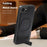 For iPhone 17e / 16e Case Compatible with MagSafe with Folded Kickstand PC Silicone Leather Phone Back Cover  - Black - 3