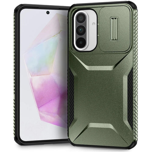 For Samsung Galaxy A37 5G / A56 5G / A36 5G Case Camshield TPU+PC Phone Cover Non-Slip Side Edge - Green - 1