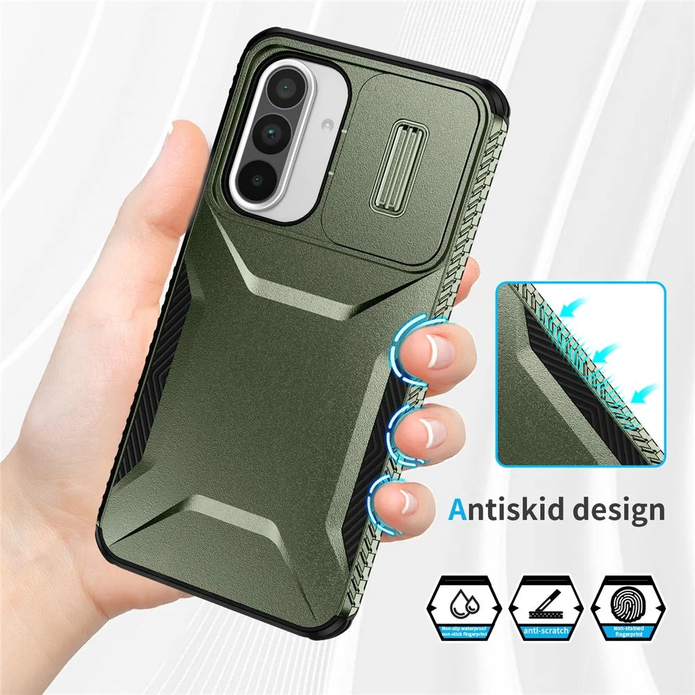 For Samsung Galaxy A37 5G / A56 5G / A36 5G Case Camshield TPU+PC Phone Cover Non-Slip Side Edge - Green - 4
