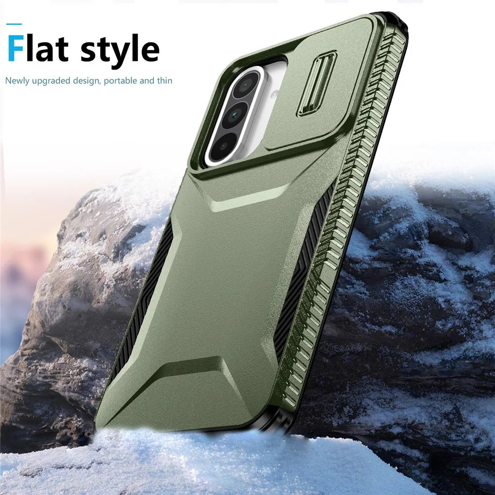 For Samsung Galaxy A37 5G / A56 5G / A36 5G Case Camshield TPU+PC Phone Cover Non-Slip Side Edge - Green - 5