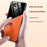 For iPhone 17e / 16e Case Leather Coated PC+TPU Phone Back Cover - Orange - 2
