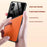 For Samsung Galaxy S25 Edge Case Leather Coated PC+TPU Phone Back Cover - Orange - 2
