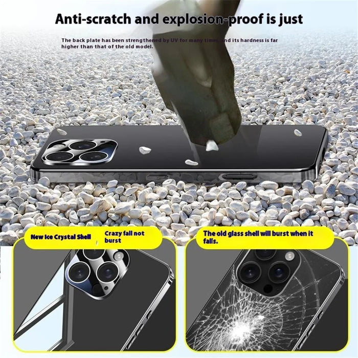 For iPhone 16 Pro Max Case Electroplating PC Phone Back Cover with Camera Lens Protector - Black - 5
