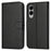 For Samsung Galaxy S25 Edge Case Happy Cat Pattern Imprinted Leather Wallet Phone Cover - Black - 1