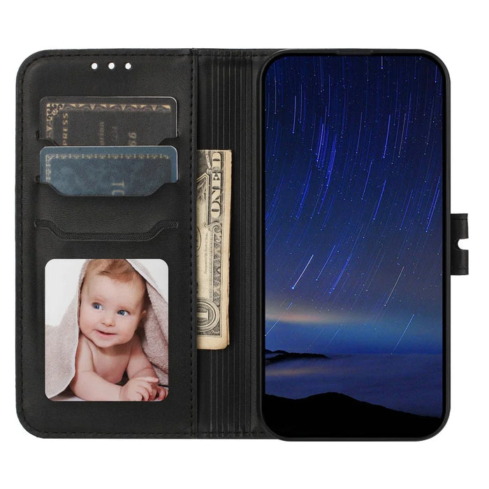 For Samsung Galaxy S25 Edge Case Happy Cat Pattern Imprinted Leather Wallet Phone Cover - Black - 2