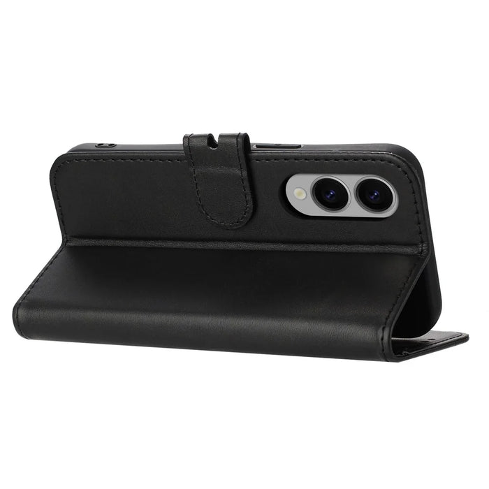For Samsung Galaxy S25 Edge Case Happy Cat Pattern Imprinted Leather Wallet Phone Cover - Black - 3